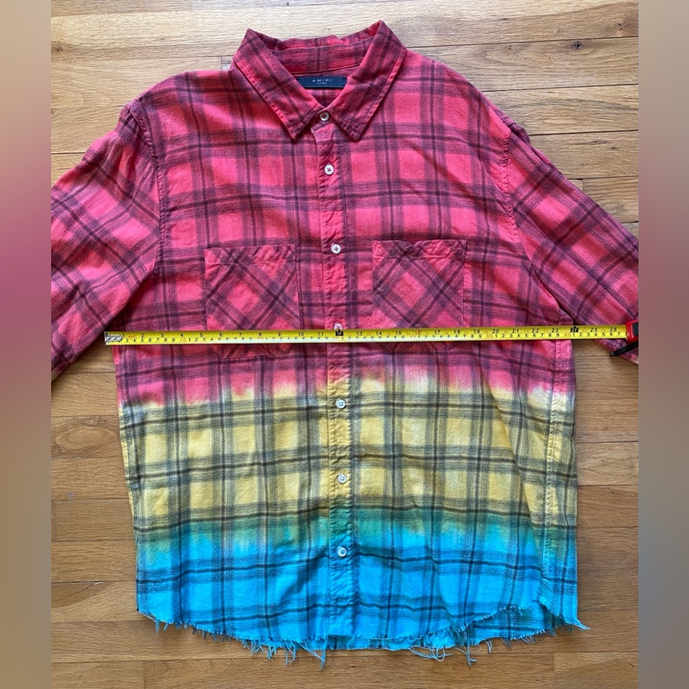 AMIRI Red, Yellow, and Blue Plaid Shirt - Picture 2 of 4